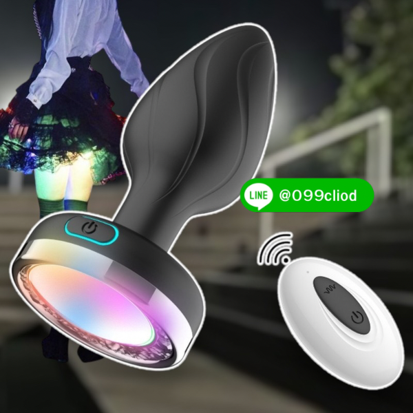 ปลั๊กซิลิโคนประตูหลัง สั่นแรงพร้อมไฟ LED เปลี่ยนสี