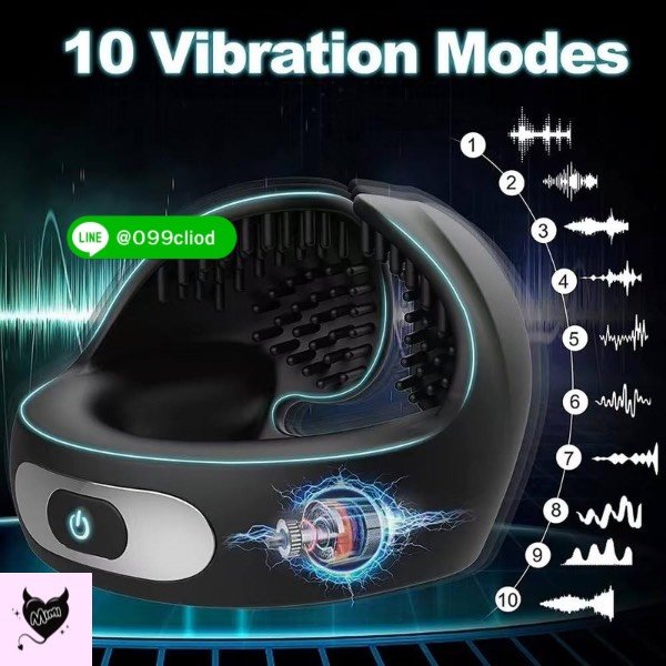 ห่วงรัดโคนสั่นได้ C9 Cockring & Testicle Massager - เสริมอึด เพิ่มความแข็งแกร่ง พร้อมรีโมทไร้สาย | Mimixtoy - Image 5